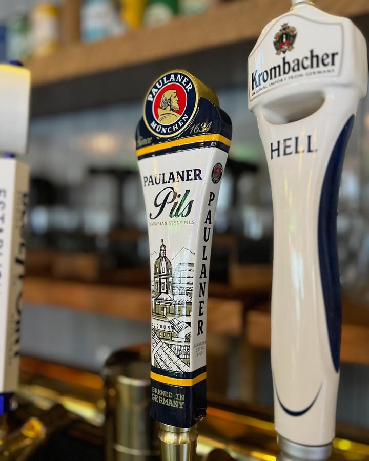 Beer tap handles at the bar